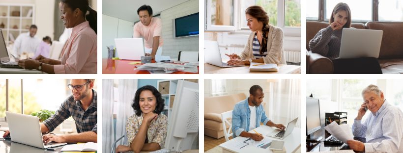 People on their computers