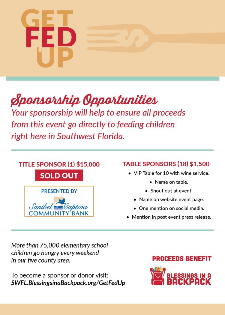 Get Fed Up Event Sponsorship Opportunities